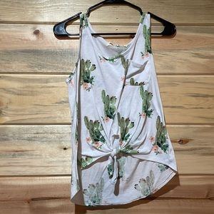 Tie front tank top